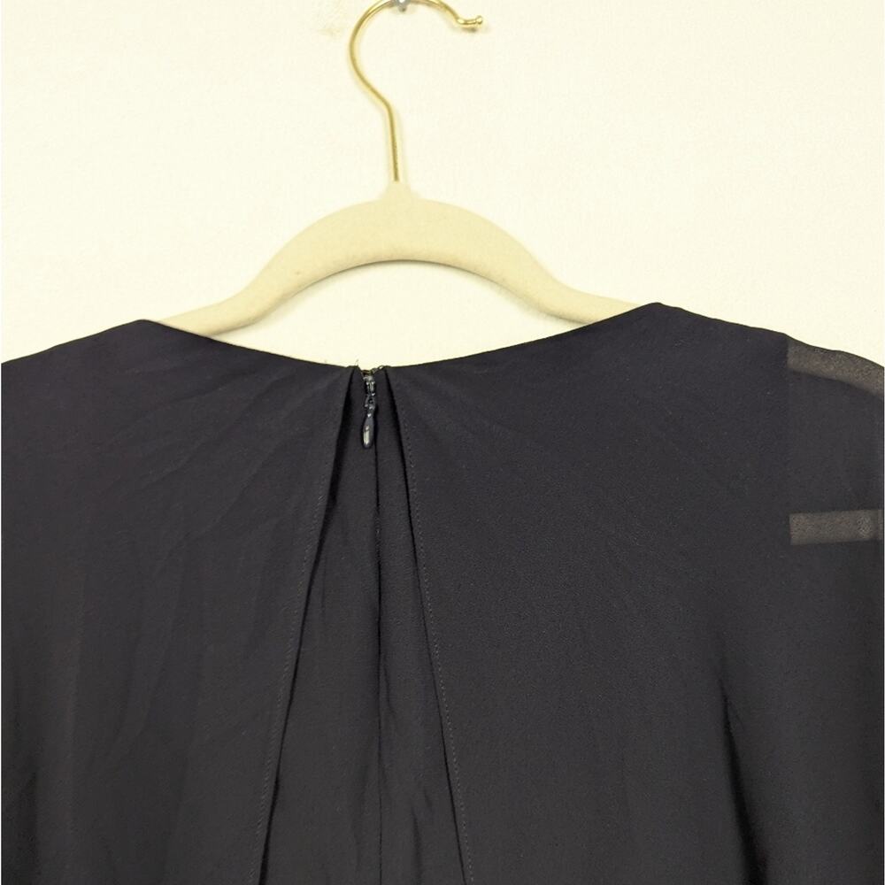 Vince Camuto Cape Sheath Dress 8 Navy Sequin Trim Cocktail NWT - Picture 5 of 9